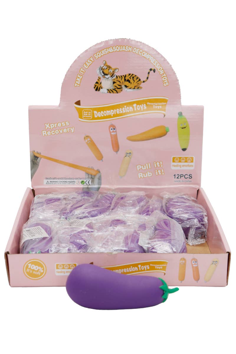 Eggplant Sand Filled Stretch Pull Soft Squishy Toy