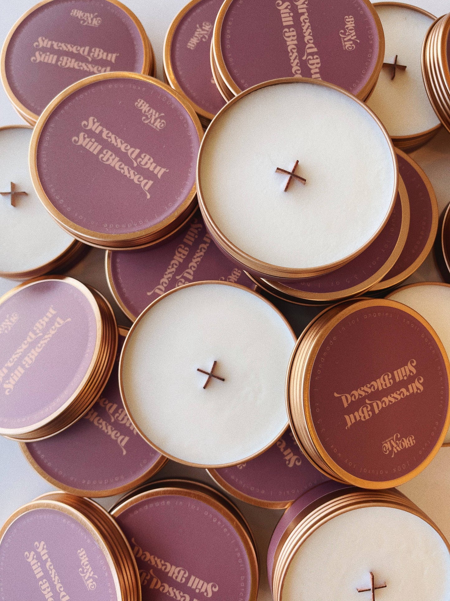 Stressed But Still Blessed Mini Candle