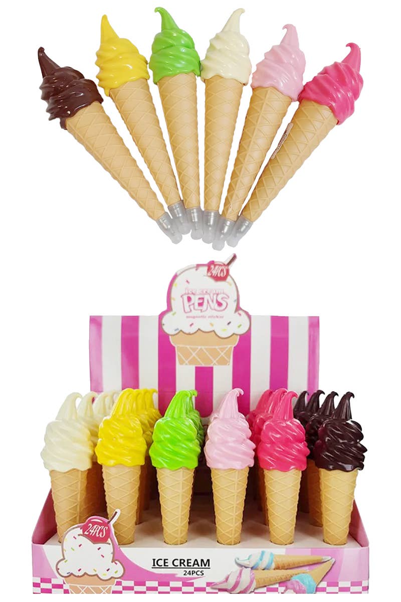 Swirl Ice Cream Cone Pen with Magnet