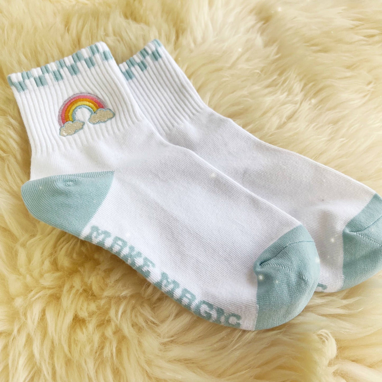 Rainbow Embroidered Socks