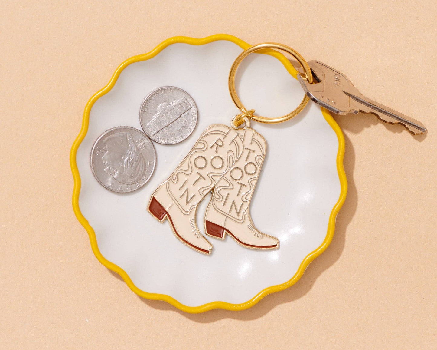 Rootin' Tootin' Western Cowboy Boot Keychain