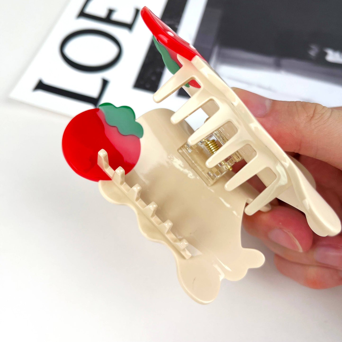 Strawberry Rabbit Hair Claw