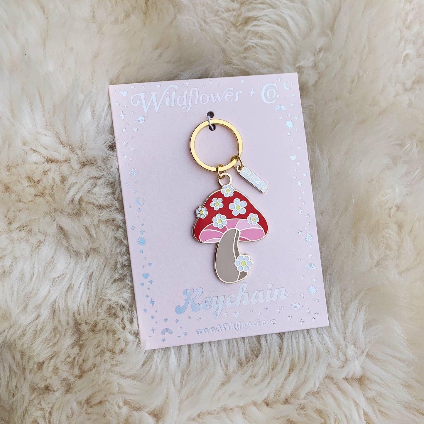 Daisy Mushroom Keychain