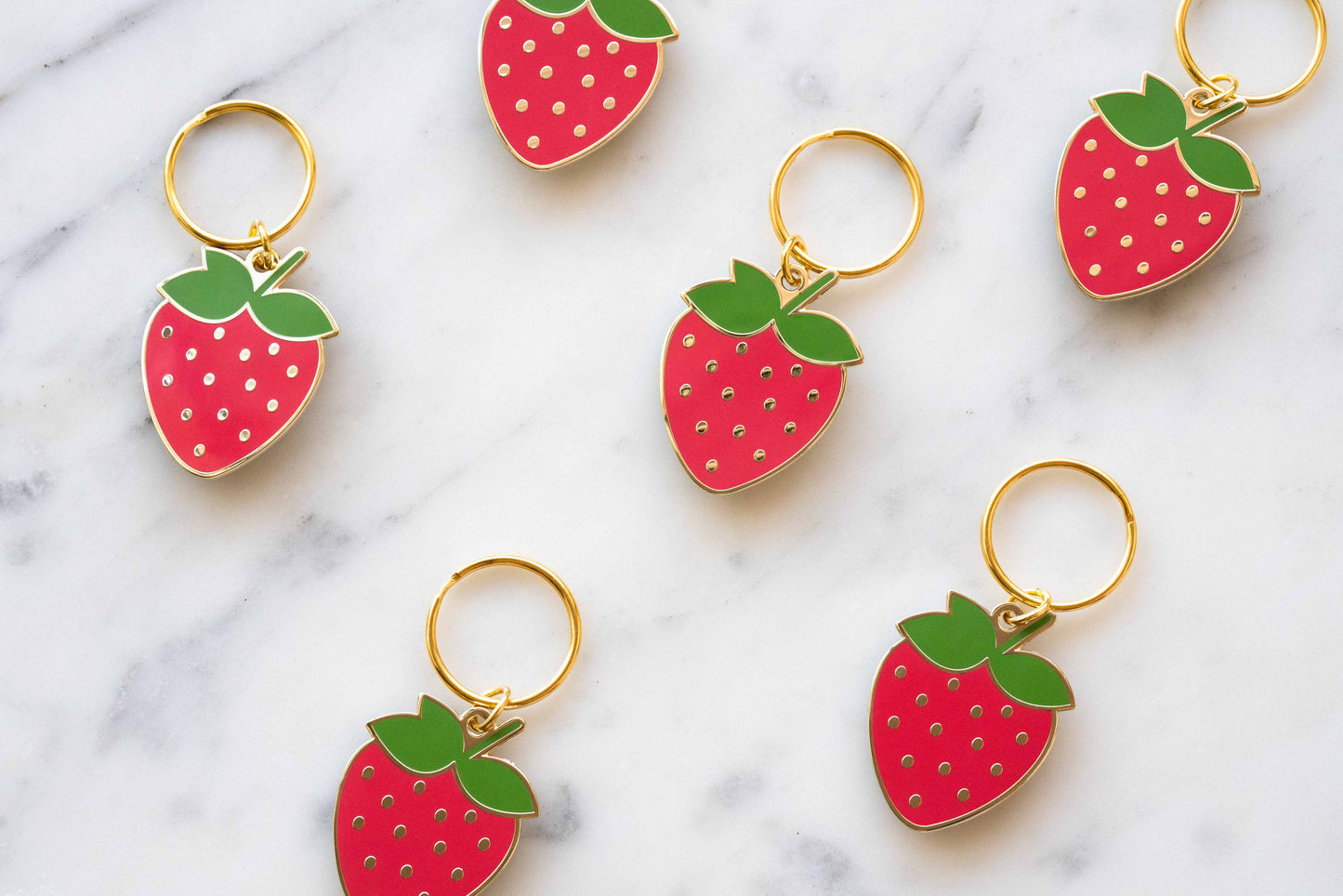 Strawberry Keychain: Gold/multi