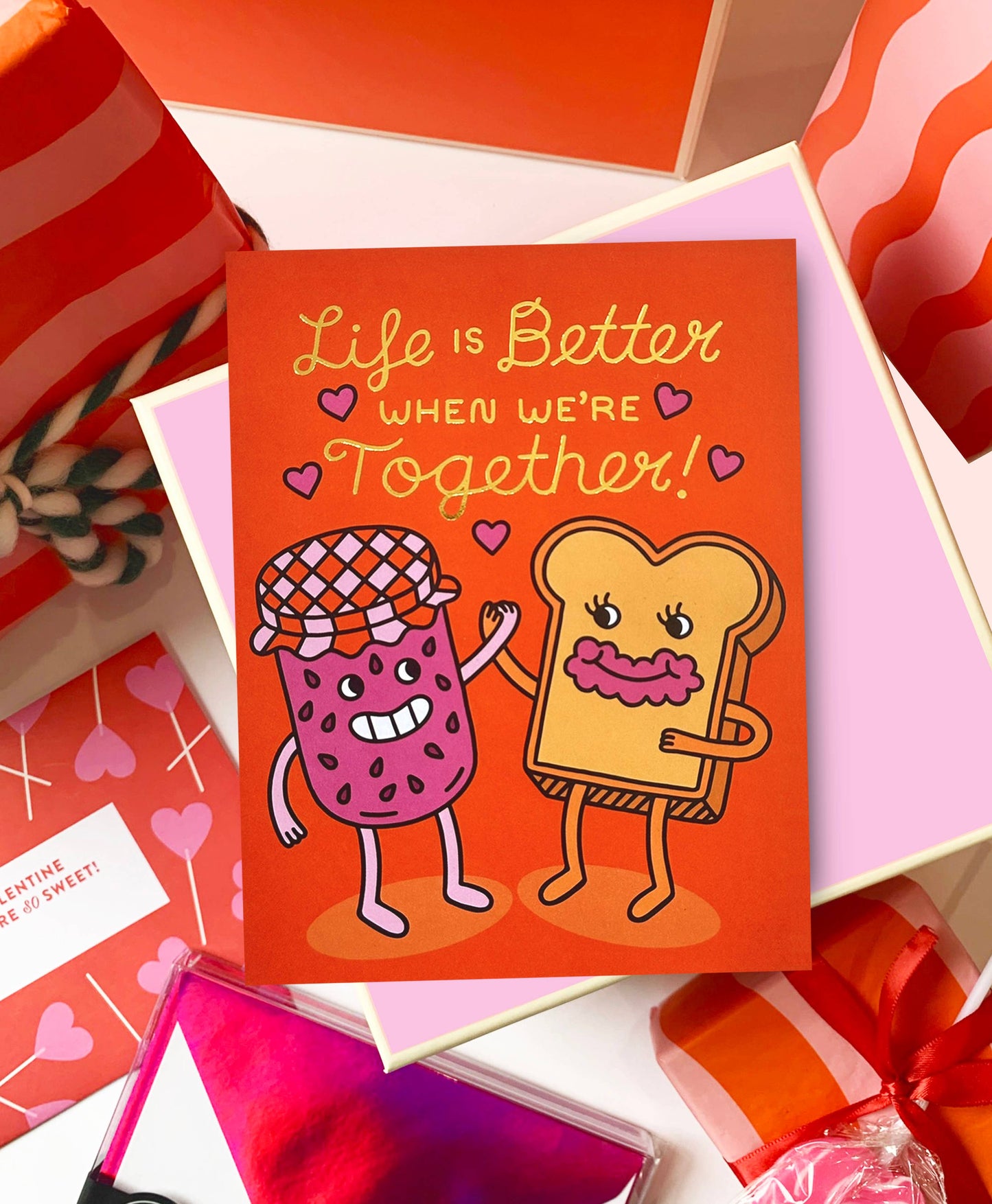 Life Is Better Toast & Jam Love Greeting Card