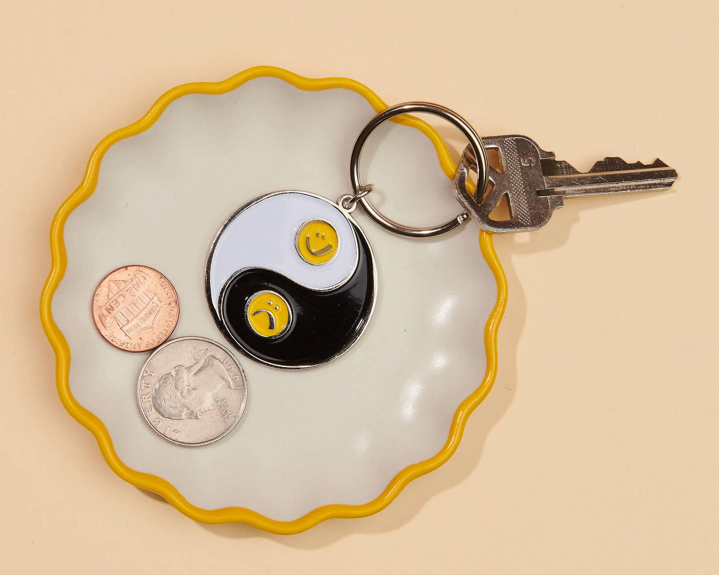 Best/Worst Yin Yang Enamel Keychain