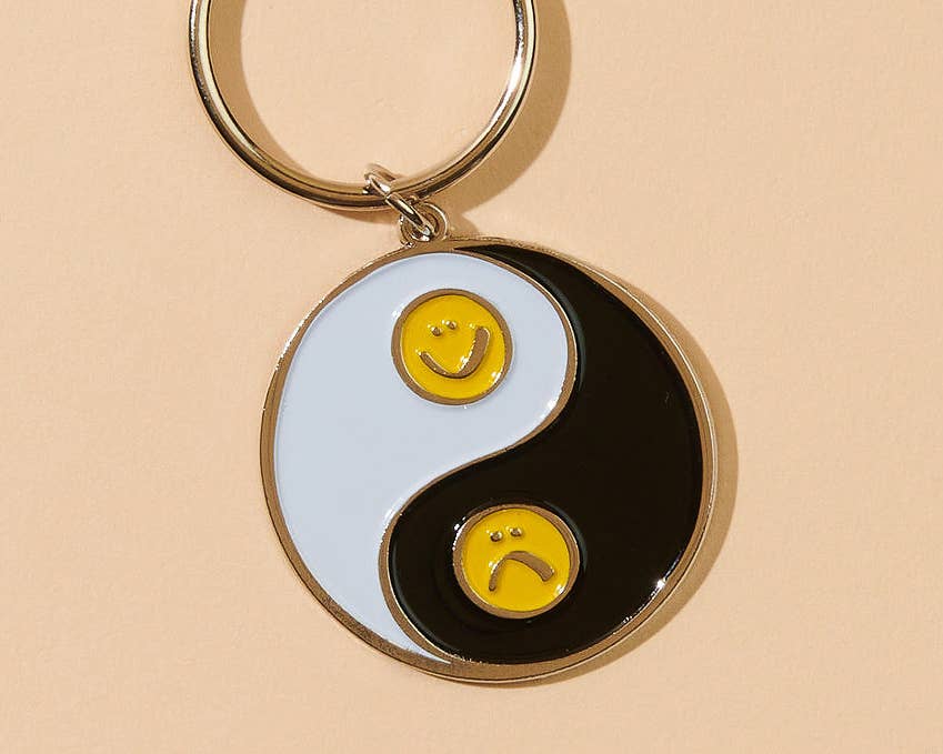 Best/Worst Yin Yang Enamel Keychain