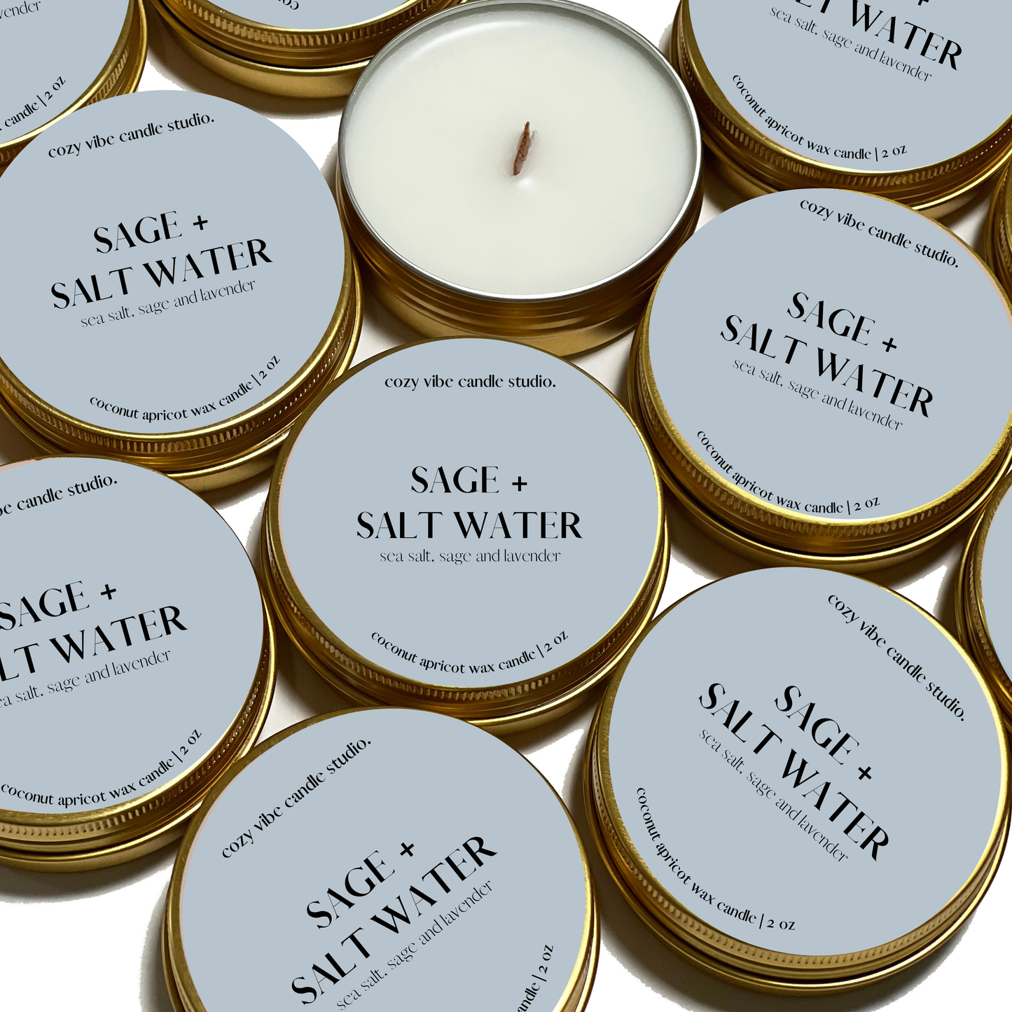Sage + Salt Water | 2oz Travel Candle