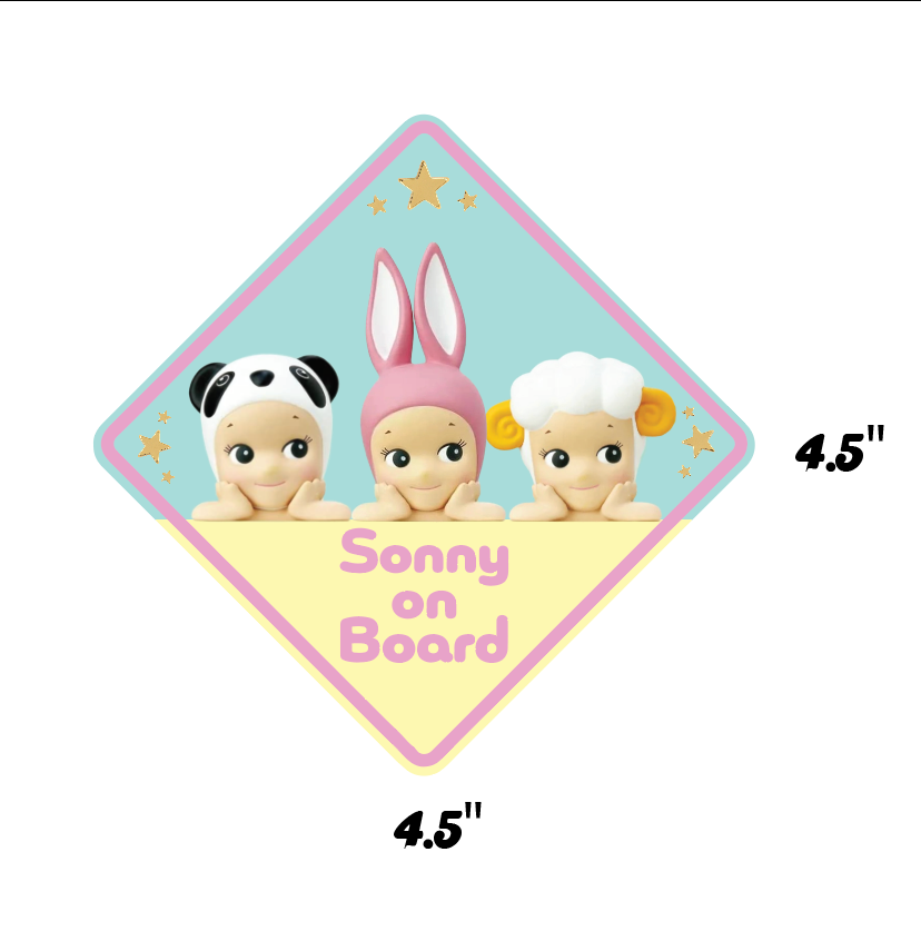 Sonny's on Board Sonny Angel Car Bike Bumper Sticker Decal : Sticker with stars