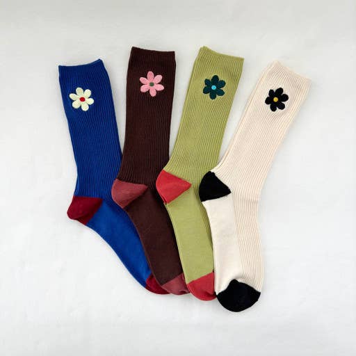 Daisy Sock Olive