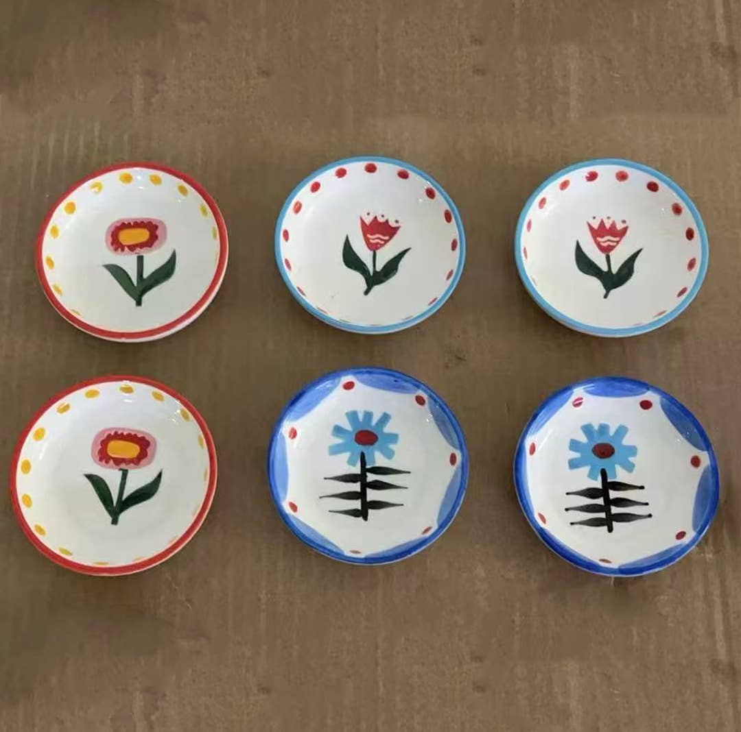 Small Flower Trinket Tray-Trinket Dish-Blue