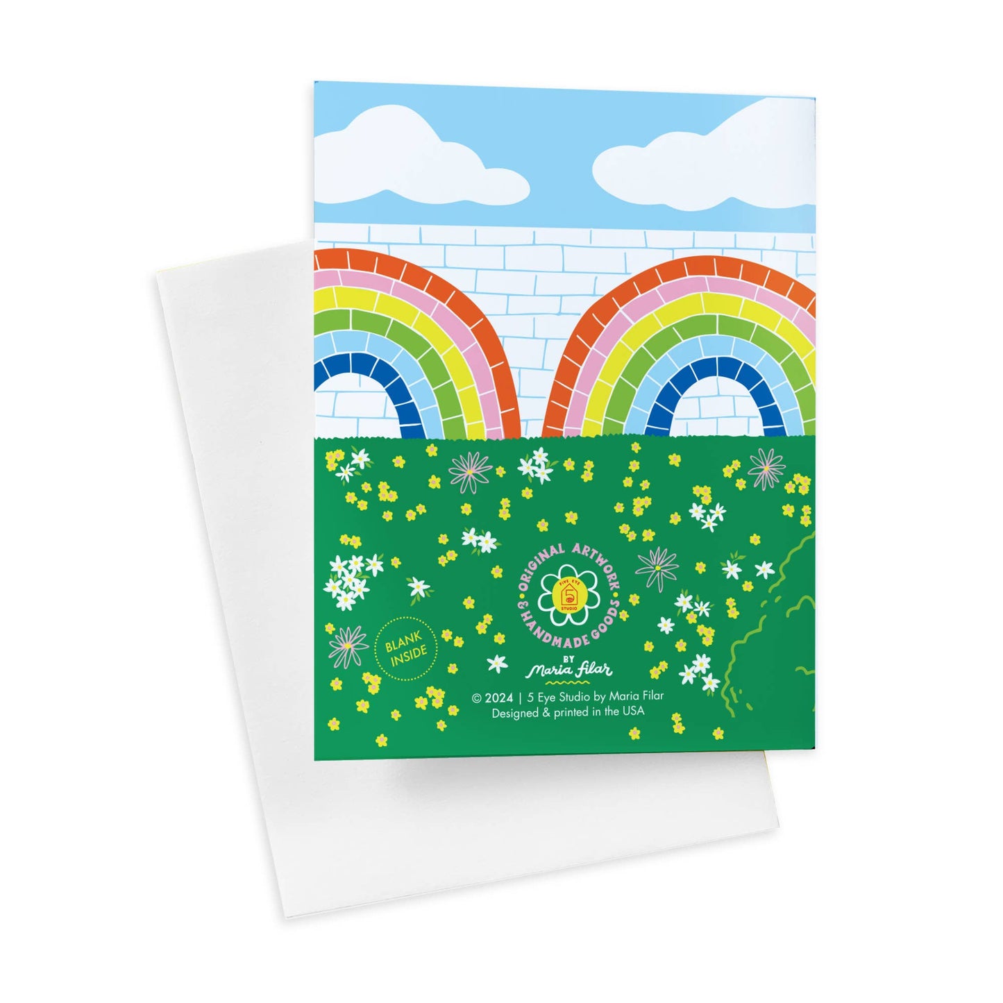 Rainbow Bridge Pet Loss A2 Single Greeting Card