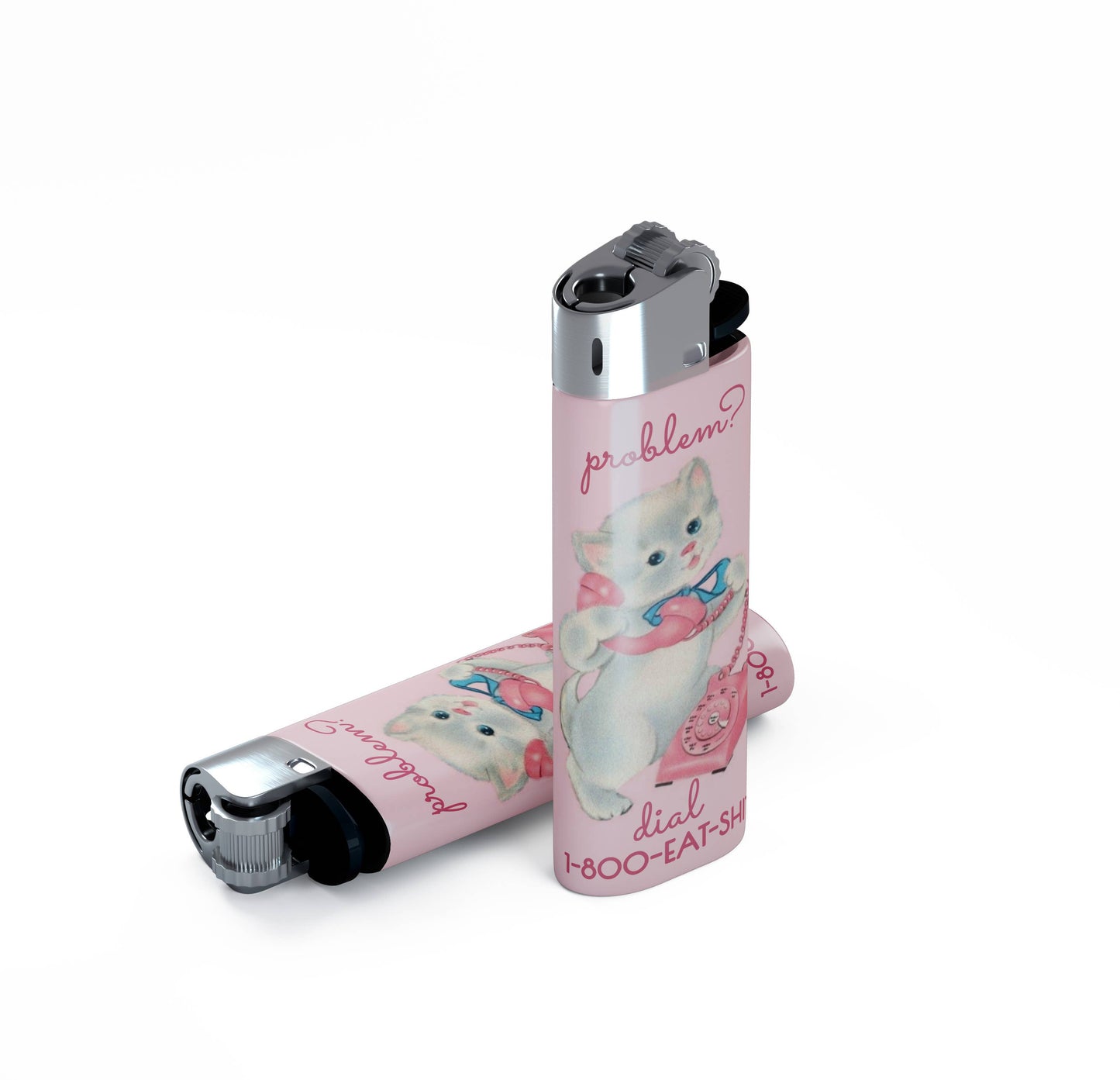Vintage Cat 1-800-EAT-SHIT Lighter