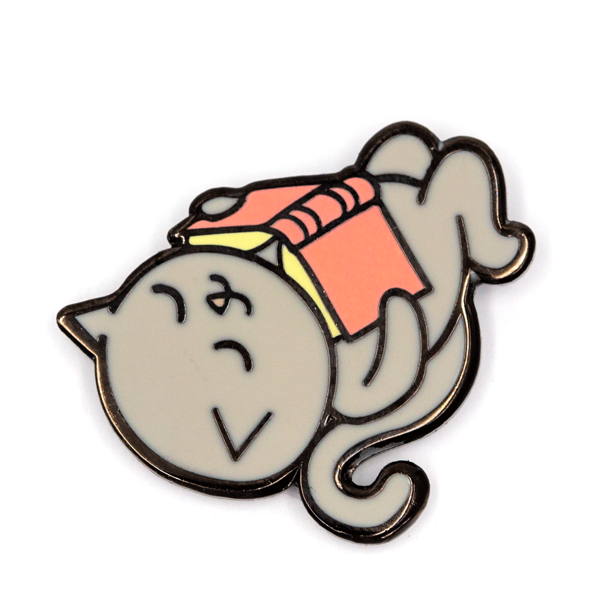Reading Cat Enamel Pin