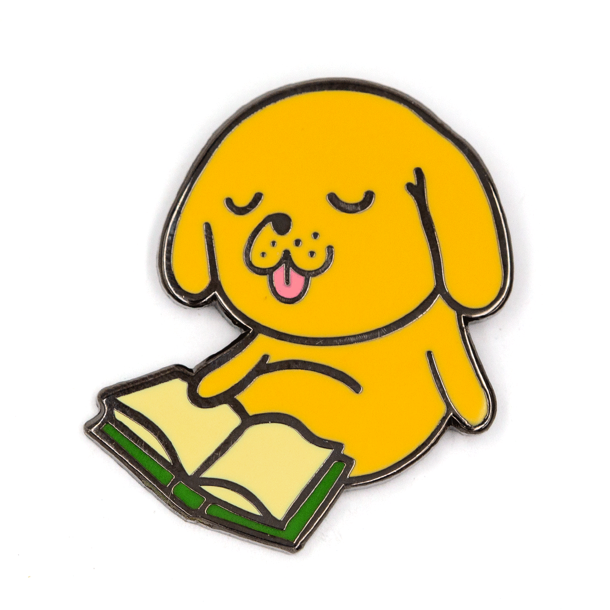 Reading Dog Enamel Pin