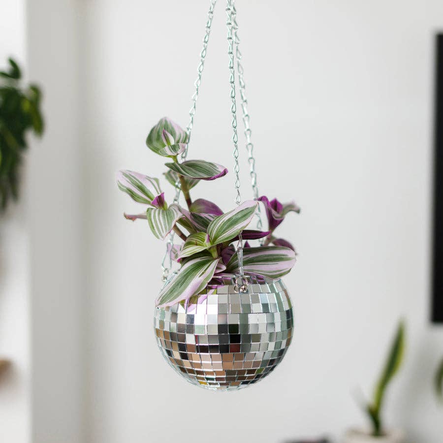 Disco Ball Hanging Plant Pot 6”