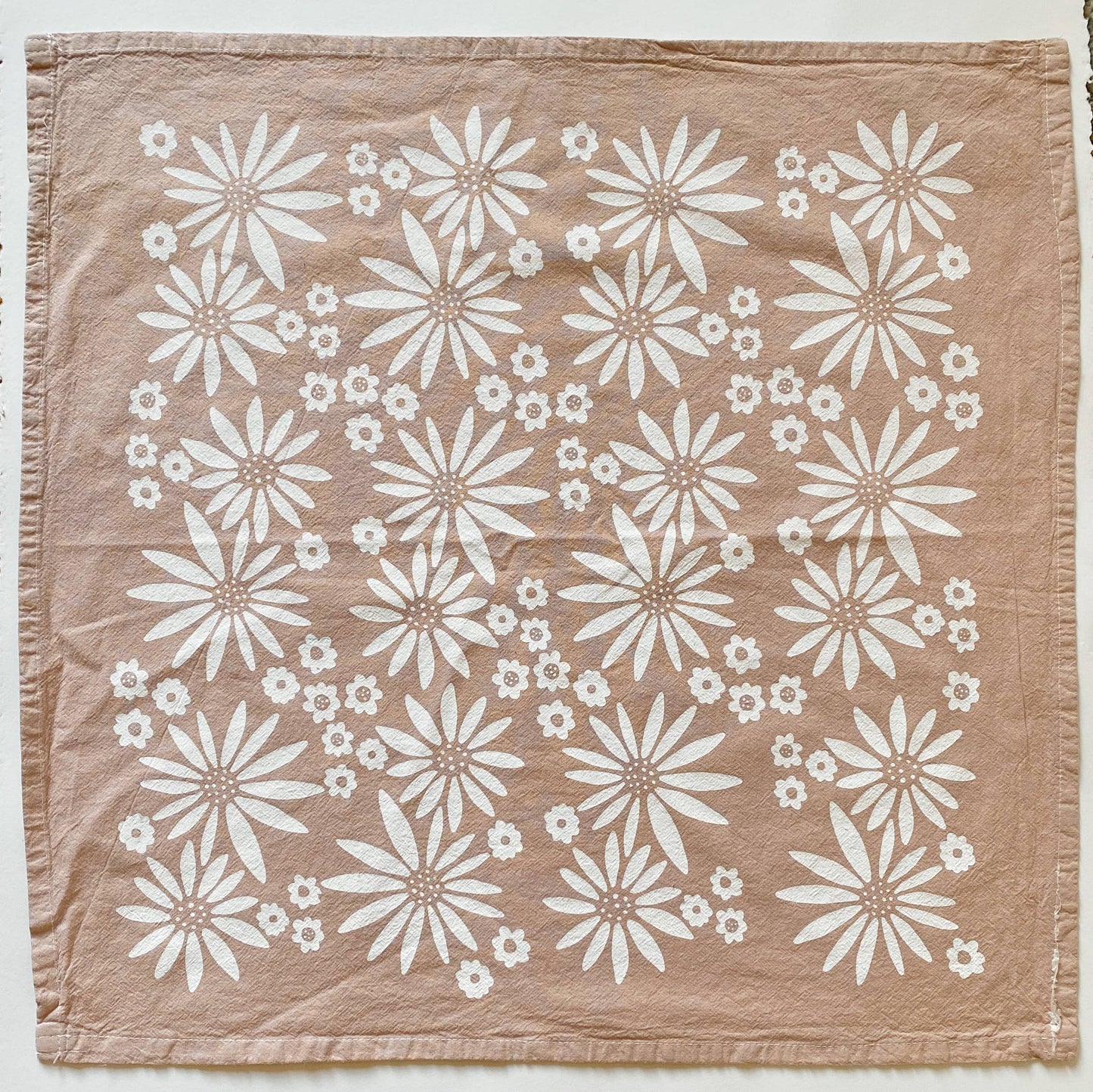 Fall Flowers on Taupe Tea Towel