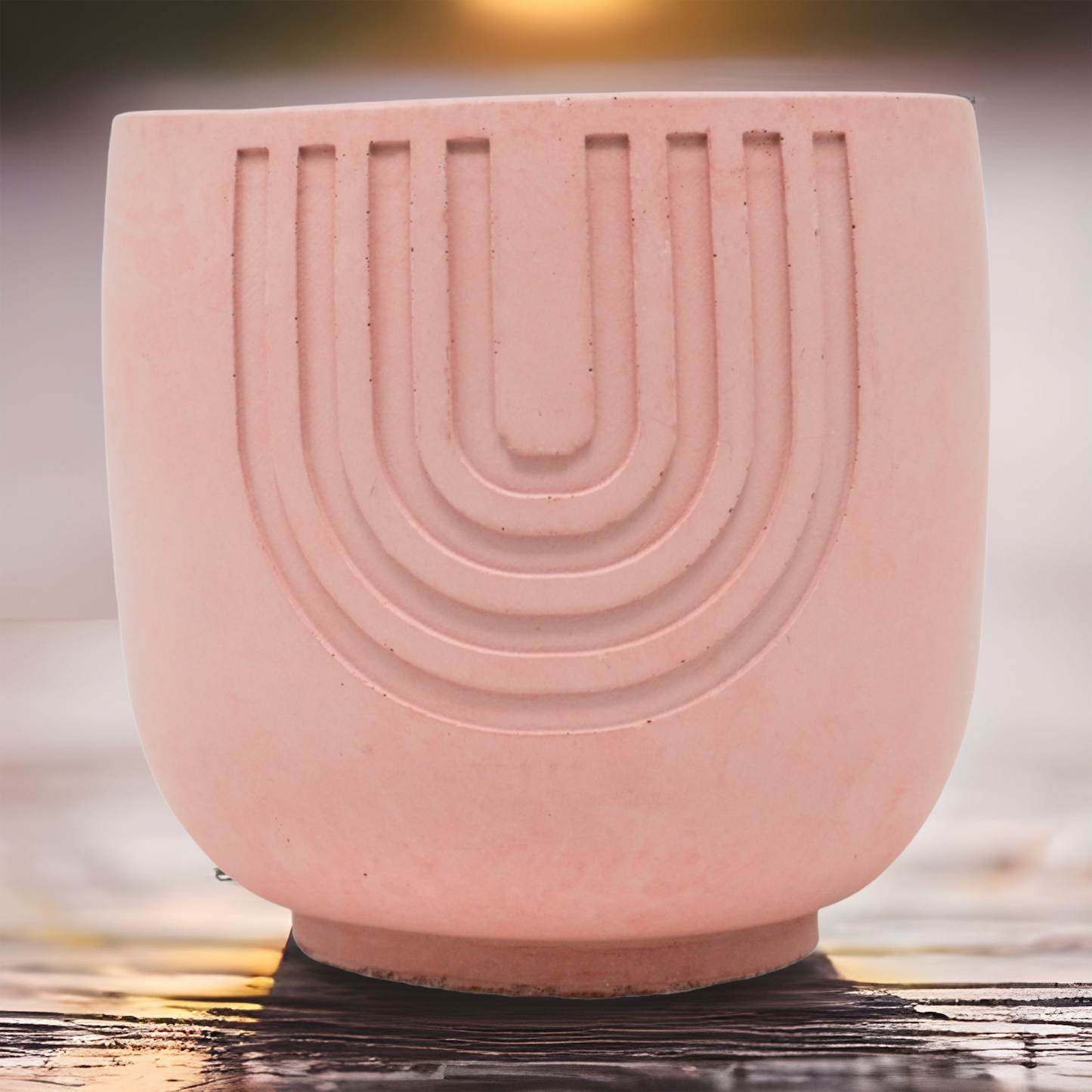 Blush Rainbow Cement Planter