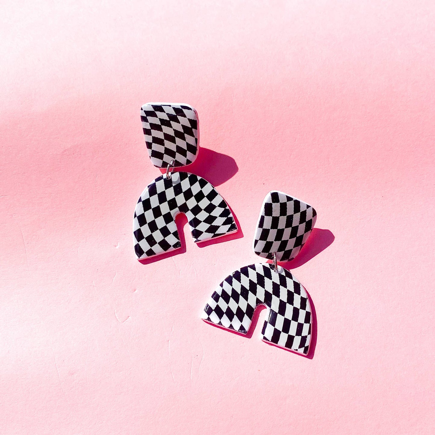 Checkerboard Dangle Earrings