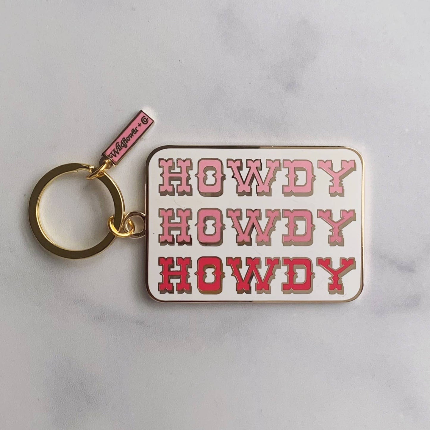 Howdy Enamel Keychain