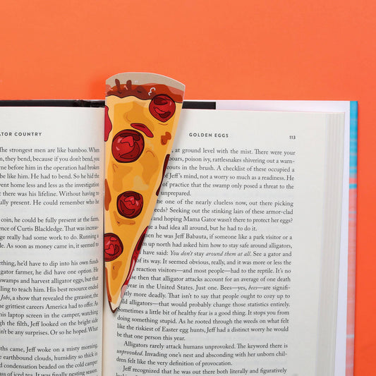 Pepperoni Pizza Bookmark (it's die cut!)
