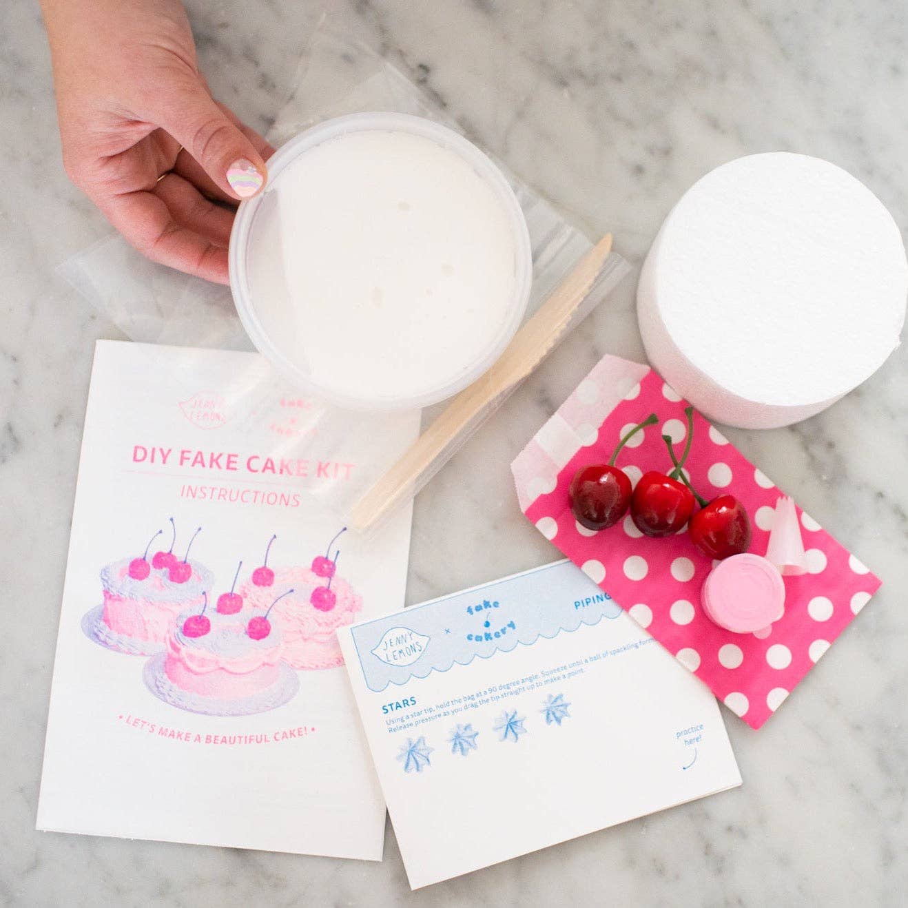Pink Cherry Fake Cake DIY Craft Kit
