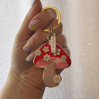 Daisy Mushroom Keychain