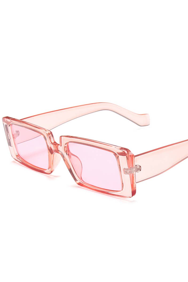 Rectangle Sunglasses - Clear Pink