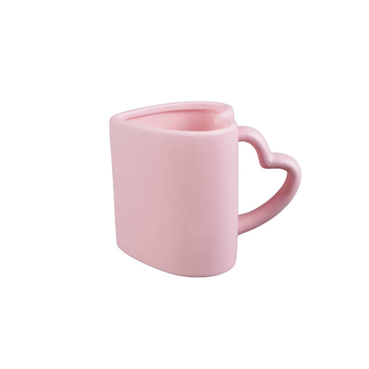 18 oz Heart Shaped  Pink Ceramic Mug