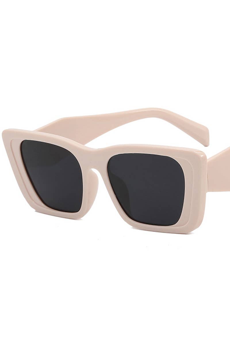 Squared Sunglasses - Beige