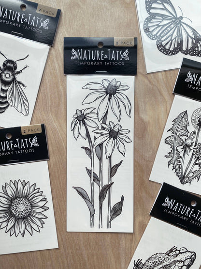 Coneflower Temporary Tattoo: 1-Pack