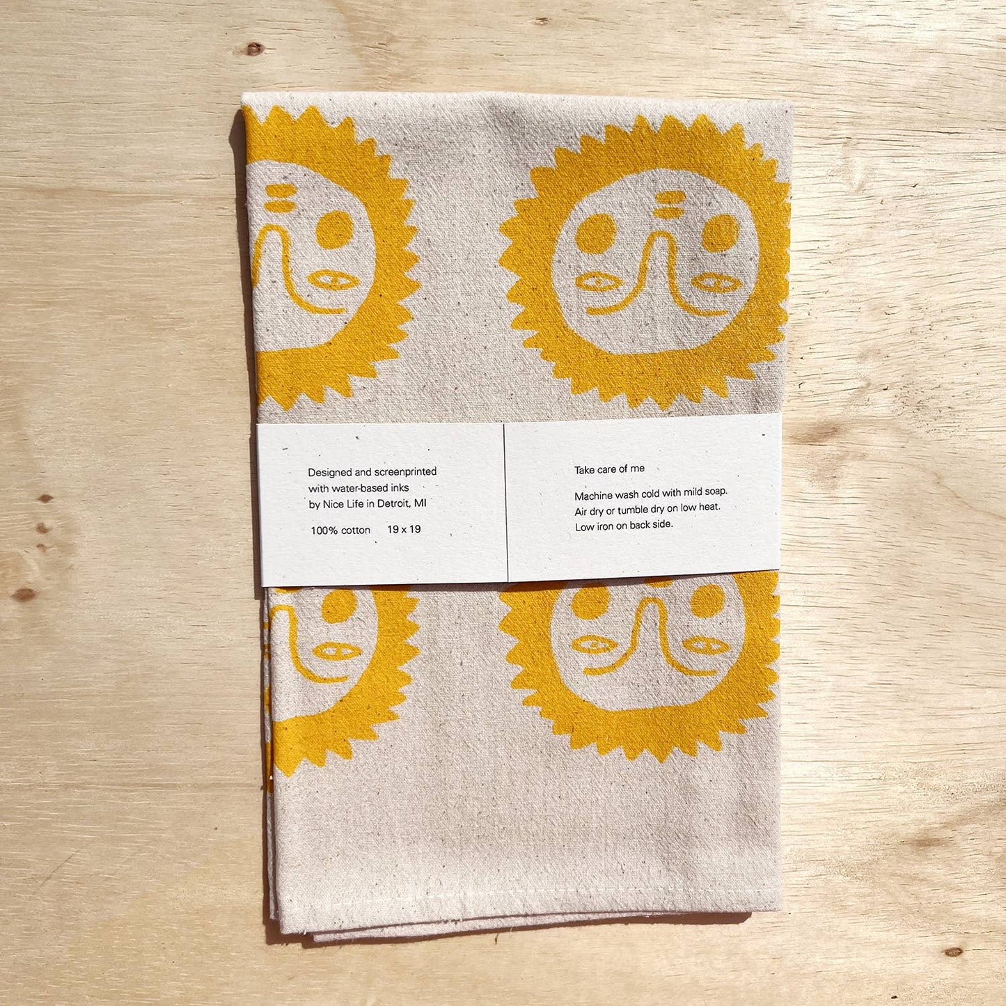 Sun tea towel: Yellow