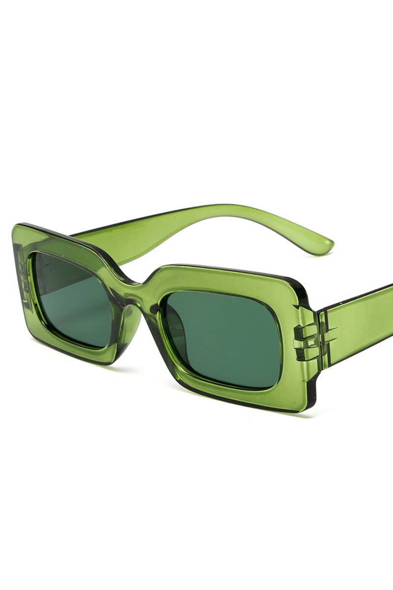 Rectangle Sunglasses - Clear Green