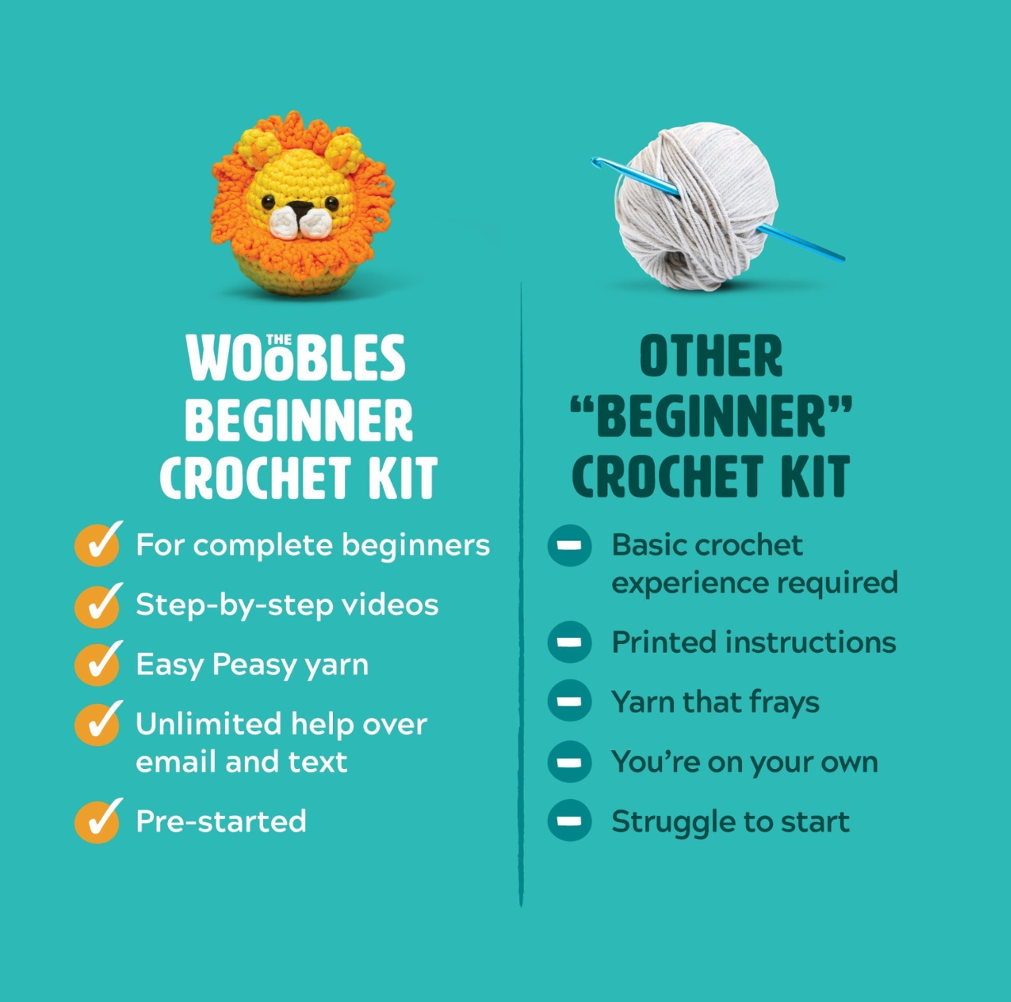The Woobles - Tanya the Tiger Beginner Crochet Kit