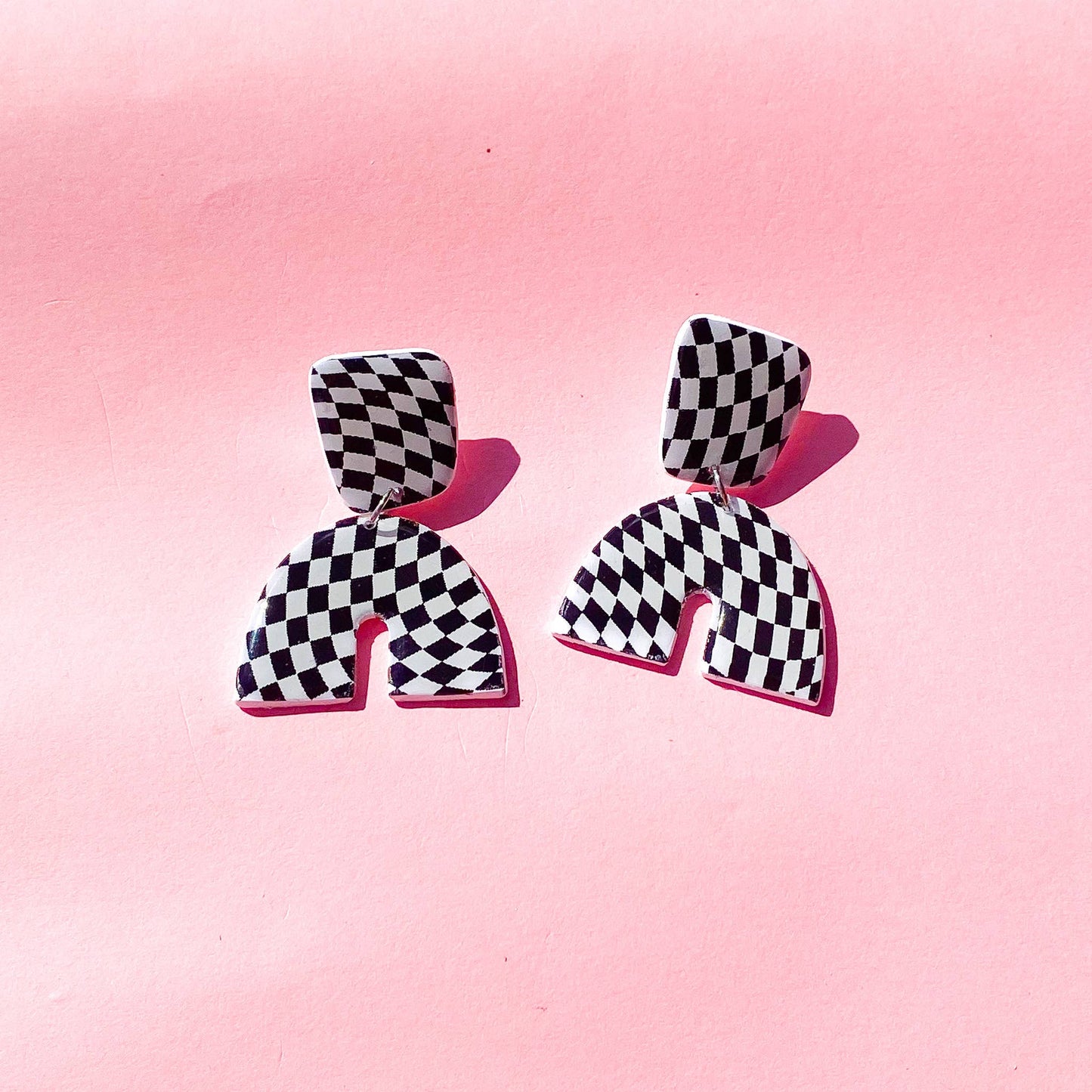 Checkerboard Dangle Earrings