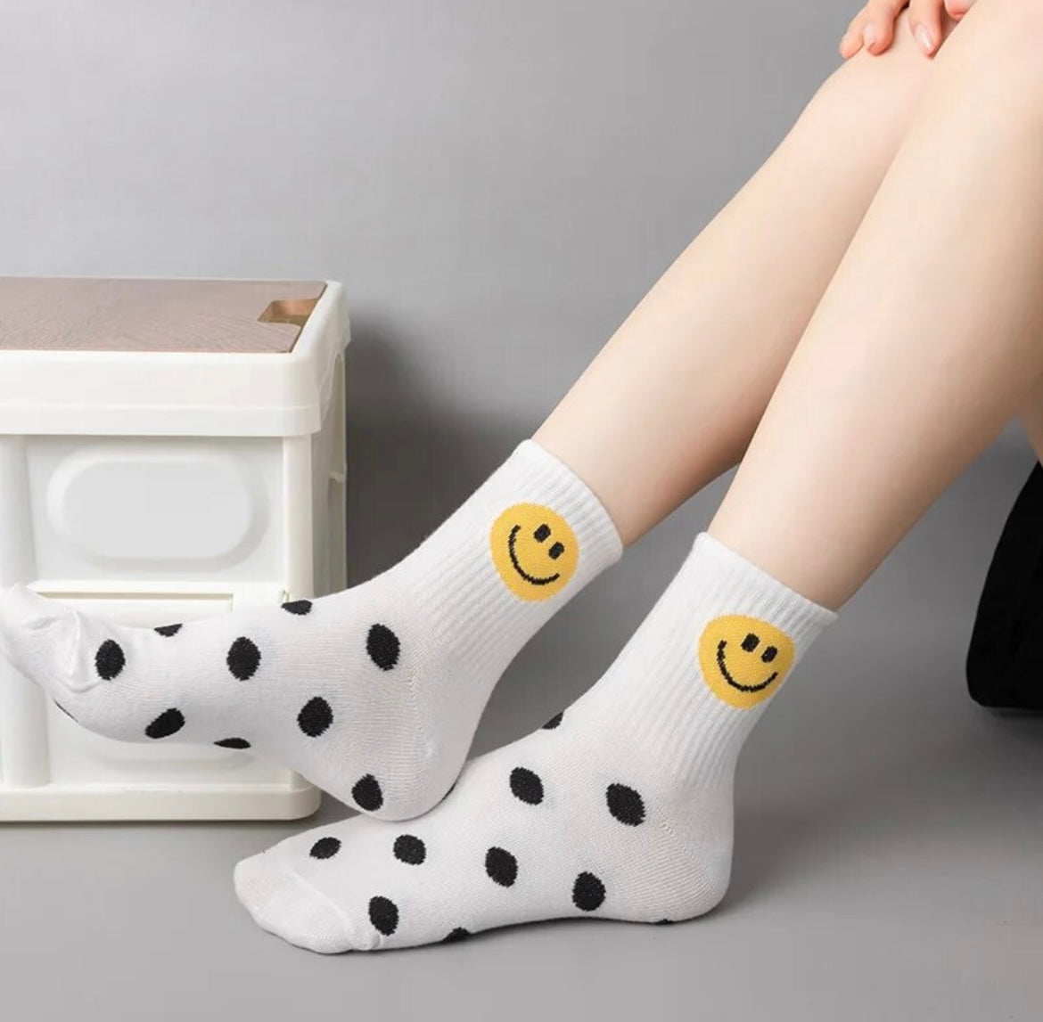 Polka Dots Smiley Sock