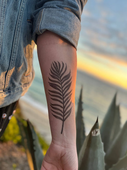 Palm Leaf Temporary Tattoo: 1-Pack