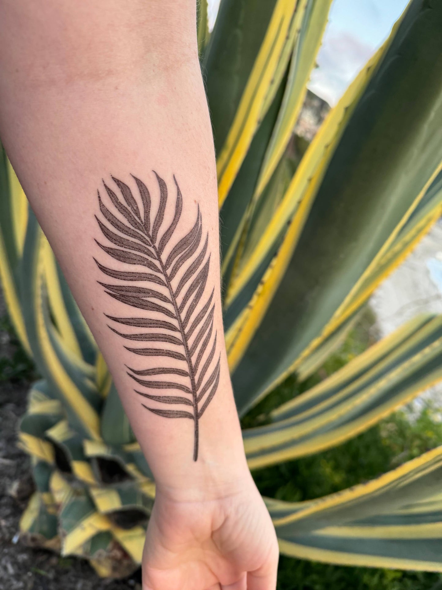 Palm Leaf Temporary Tattoo: 1-Pack