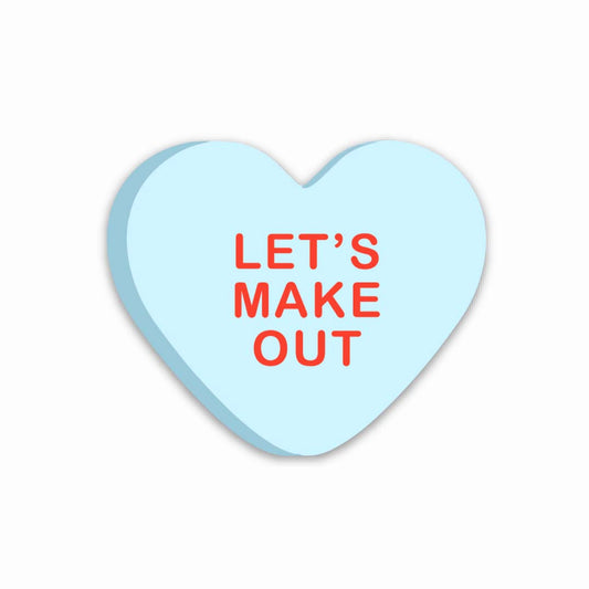 Let's Make Out Candy Heart Sticker