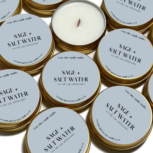Sage + Salt Water | 2oz Travel Candle