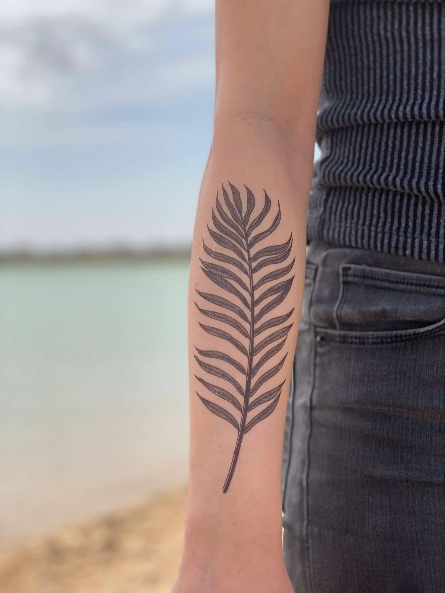 Palm Leaf Temporary Tattoo: 1-Pack