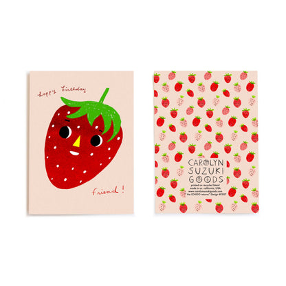 Strawberry Friend Birthday Card