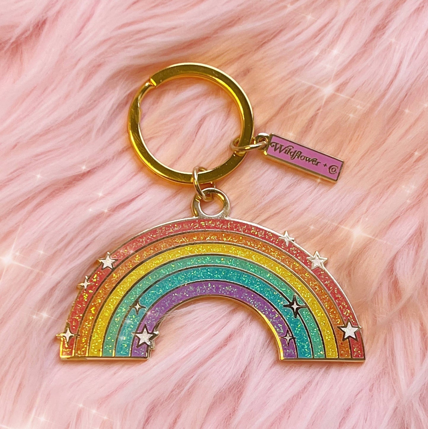 Rainbow Sparkle Keychain