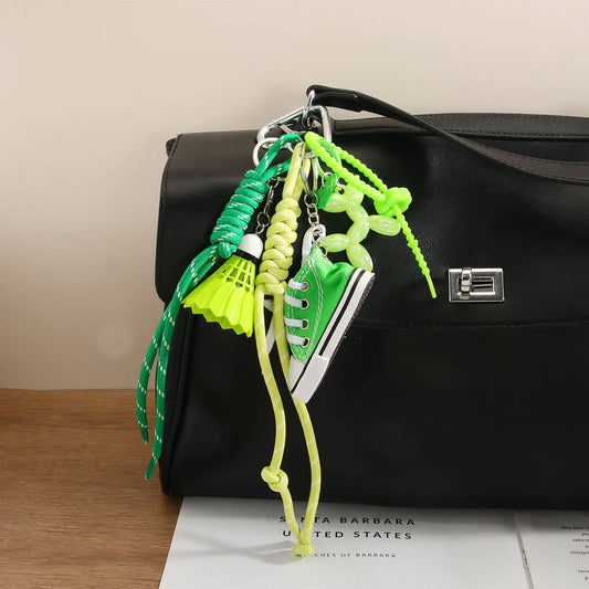 Green Sneaker Bag Charm Keychain