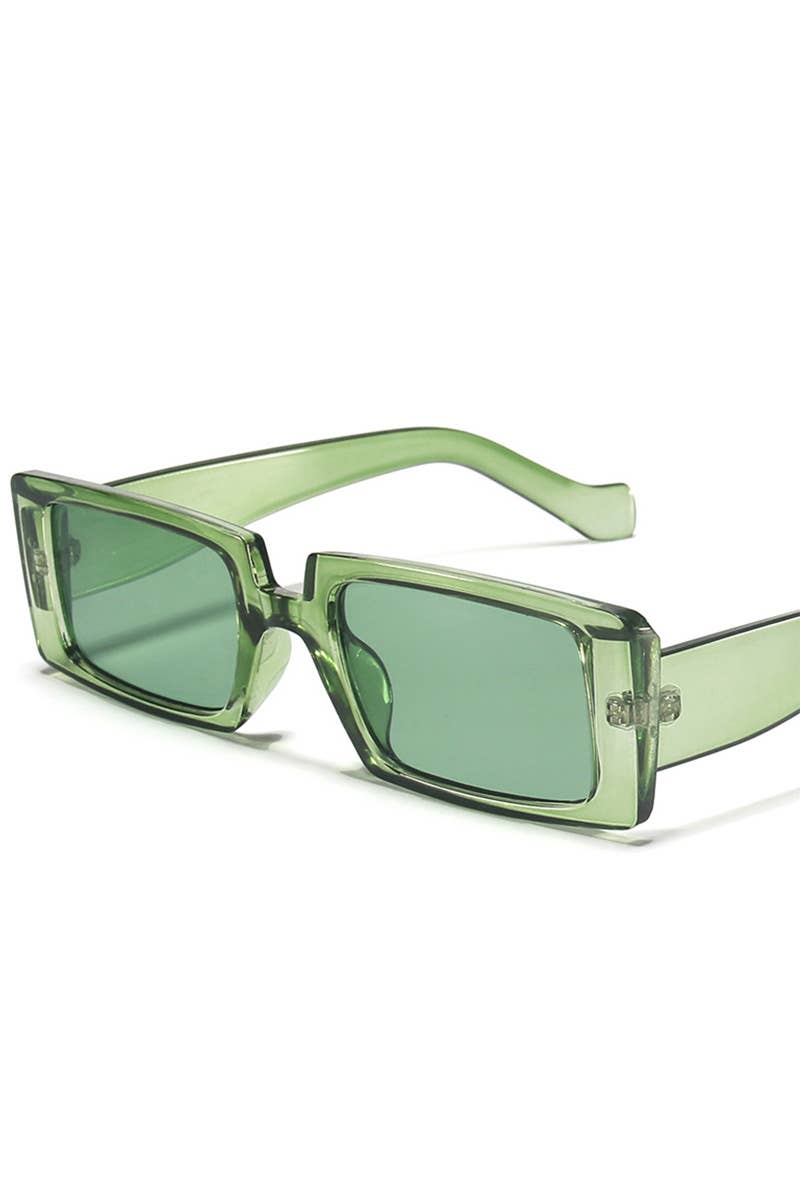 Rectangle Sunglasses - Clear Olive