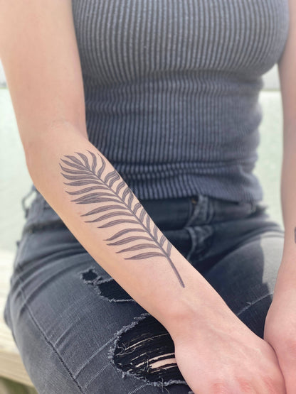 Palm Leaf Temporary Tattoo: 1-Pack