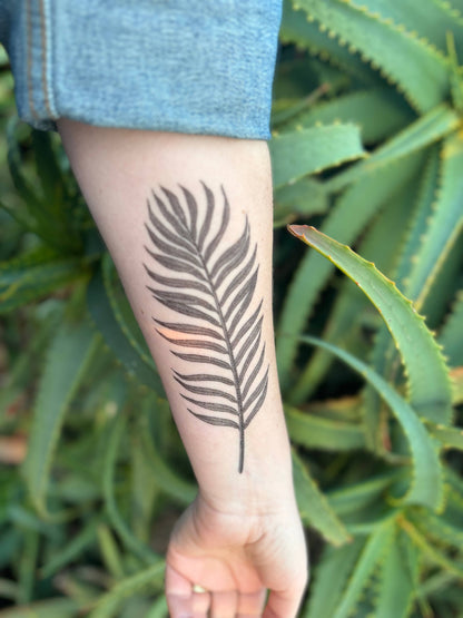 Palm Leaf Temporary Tattoo: 1-Pack