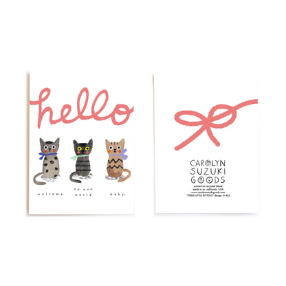 Three Little Kittens Baby Card