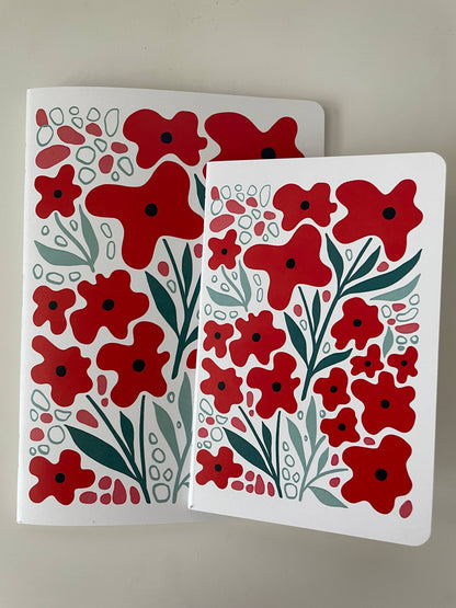 Poppy Floral Notebook - Justin Ryan Books