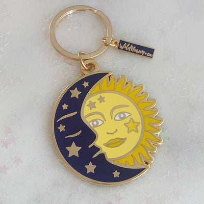 Sun & Moon Enamel Keychain